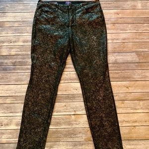 NYDJ Black Jeans with Gold Floral detail Sz 16